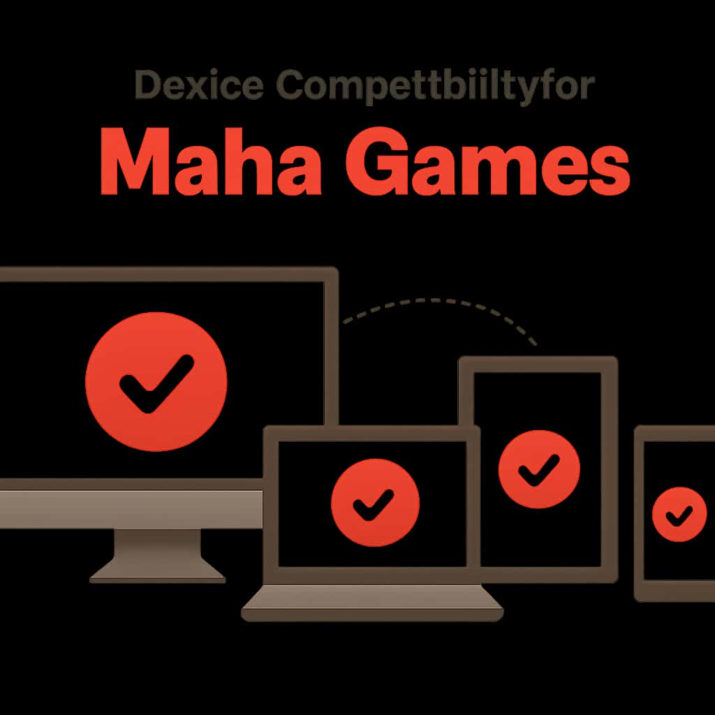 An educational diagram explaining device requirements for Maha Games.