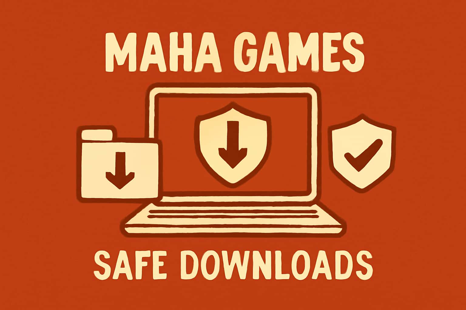 A visually appealing representation of safe downloads for Maha Games.