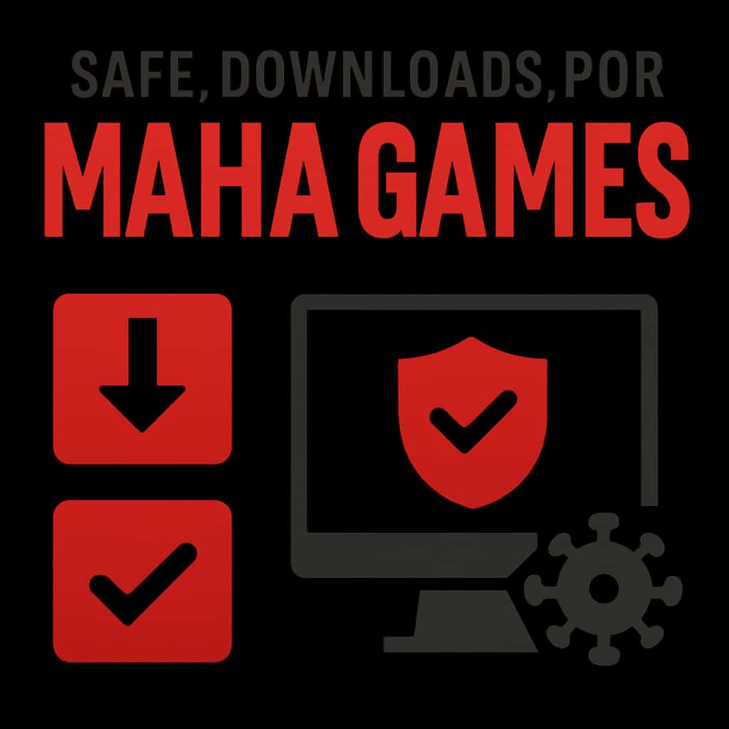An educational diagram for Safe Downloads for Maha Games.
