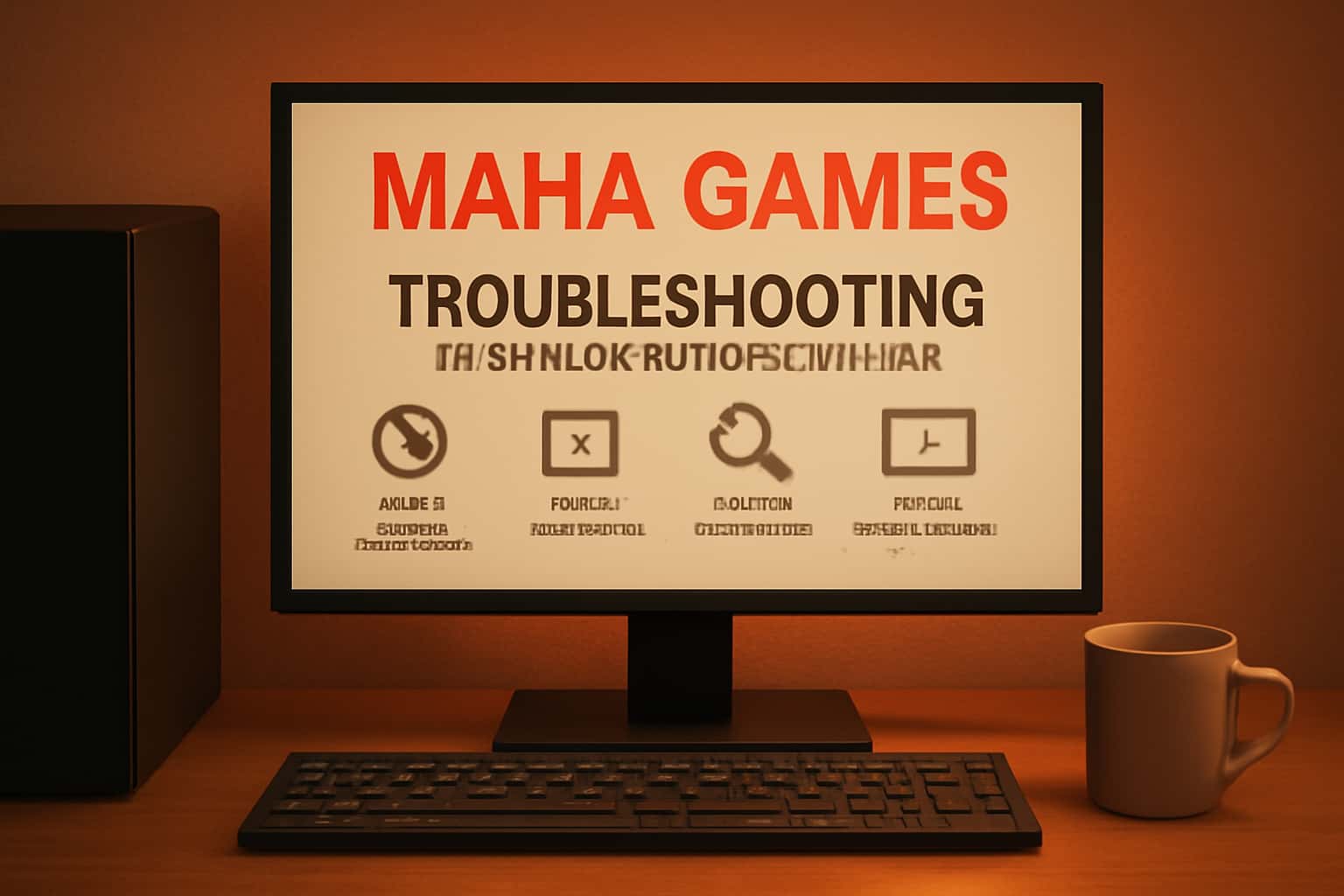 Informational graphic about troubleshooting Maha Games installation